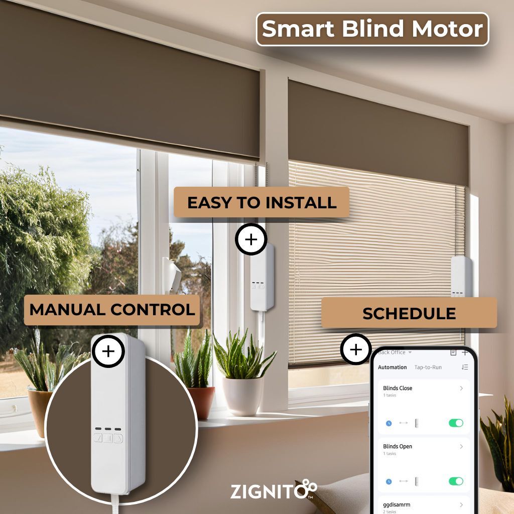 Smart WiFi Blind Motor - No Hub Required-Works with Alexa and Google Home -  Home Automation Made Easy - Easy Installation